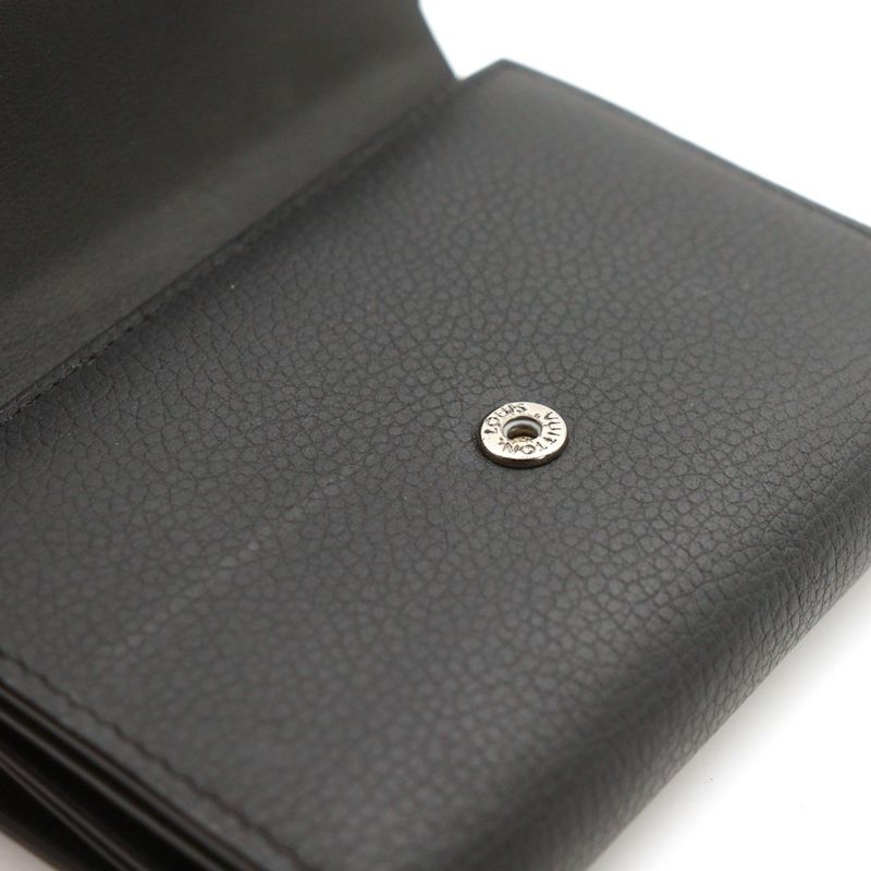 Louis Vuitton LV Aerogram Portefeuille Pilot Compact Wallet Trifold Black Noir