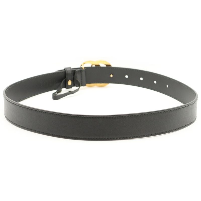 Gucci GG Marmont Belt Black Leather 414516 Gold Hardware