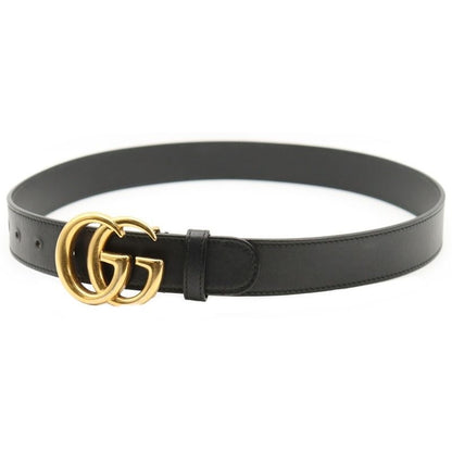 Gucci GG Marmont Belt Black Leather 414516 Gold Hardware
