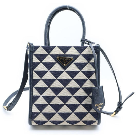 Prada Triangolo Jacquard Symbol Embroidery Mini Handbag Bag Ladies 1ba355