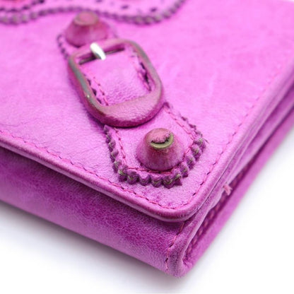 Balenciaga Giant Continental Leather Long Wallet Purple