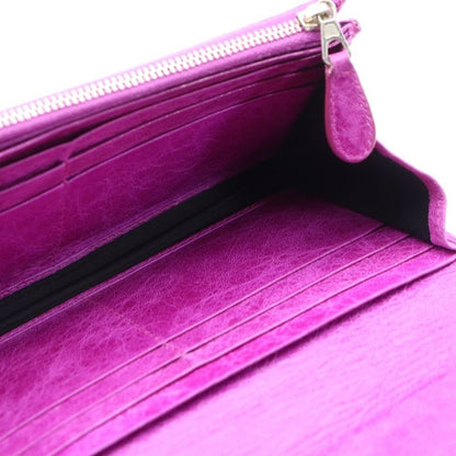 Balenciaga Giant Continental Leather Long Wallet Purple