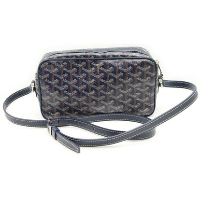 Goyard Cupveil PM Shoulder Bag Mini Bag Navy PVC X Leather Silver Hardware
