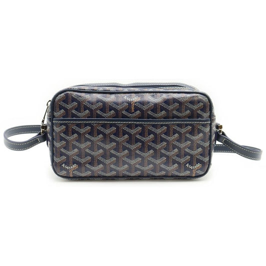 Goyard Cupveil PM Shoulder Bag Mini Bag Navy PVC X Leather Silver Hardware