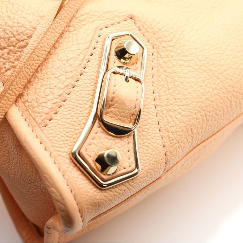 Balenciaga Classic Mini City Handbag Shoulder Bag Salmon Pink Leather 300295