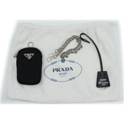 Prada Re-Edition 2005 Re-Nylon Shoulder Bag Chain Bag Black Nylon 1bh204 Silver