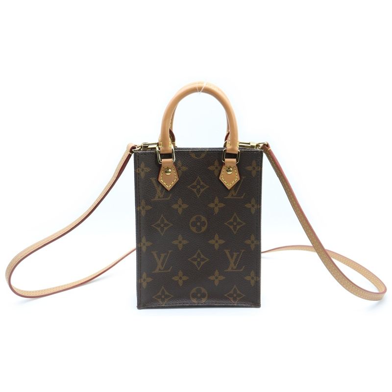 Louis Vuitton Monogram Petite Sac Pla 2way Bag Mini Bag Handbag Shoulder Bag