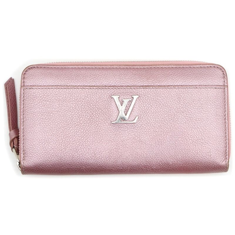 Louis Vuitton Zippy Lock Me Crystal Rose Long Wallet Long Wallet Metallic Pink