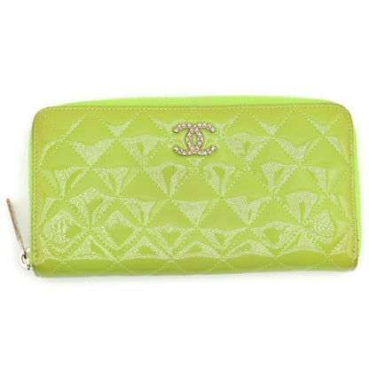 Chanel Brilliant Matelasse Patent Leather Long Wallet Green 15th