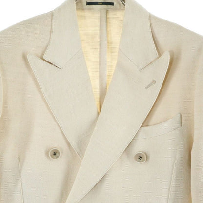 Fendi Jute Double Breasted Jacket Beige Fj0513 Hj3