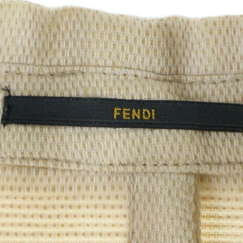 Fendi Jute Double Breasted Jacket Beige Fj0513 Hj3