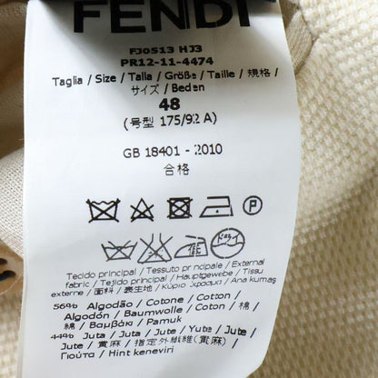 Fendi Jute Double Breasted Jacket Beige Fj0513 Hj3