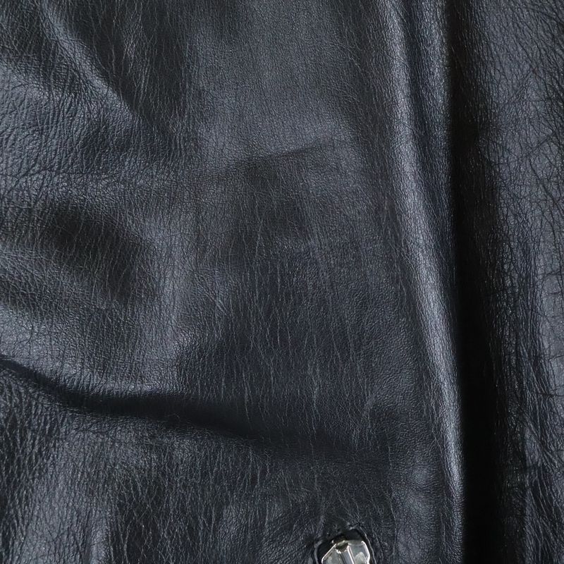 Celine Blouson Sheepskin Double Riders Leather Jacket with Straps Black