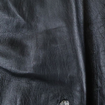 Celine Blouson Sheepskin Double Riders Leather Jacket with Straps Black