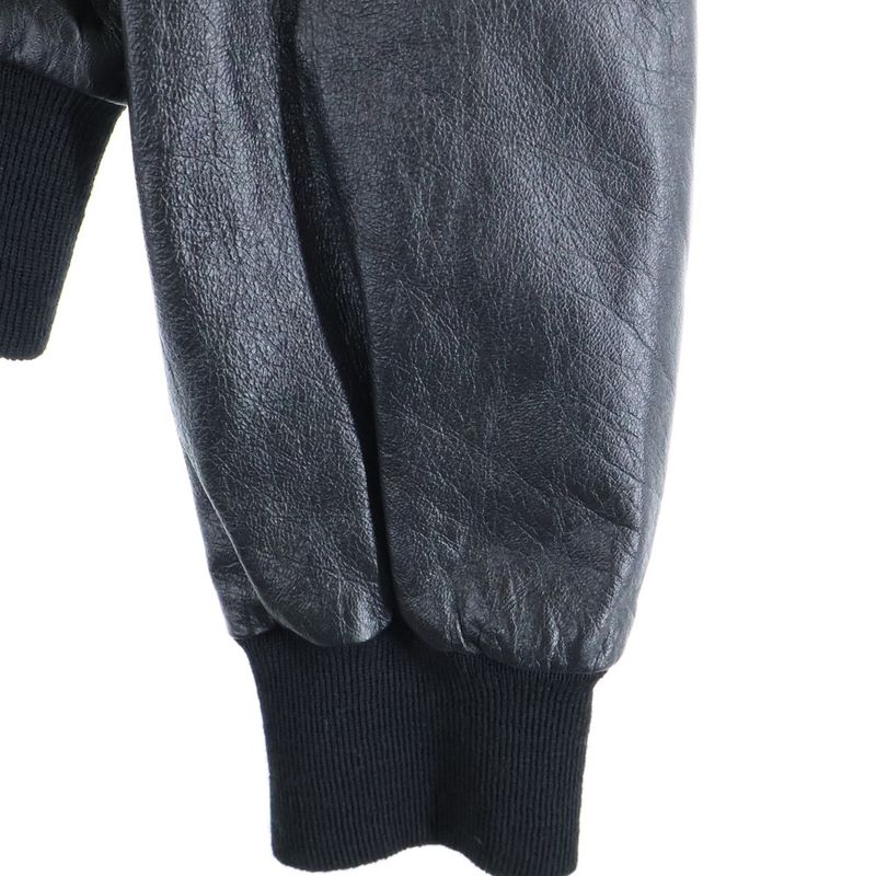 Celine Blouson Sheepskin Double Riders Leather Jacket with Straps Black