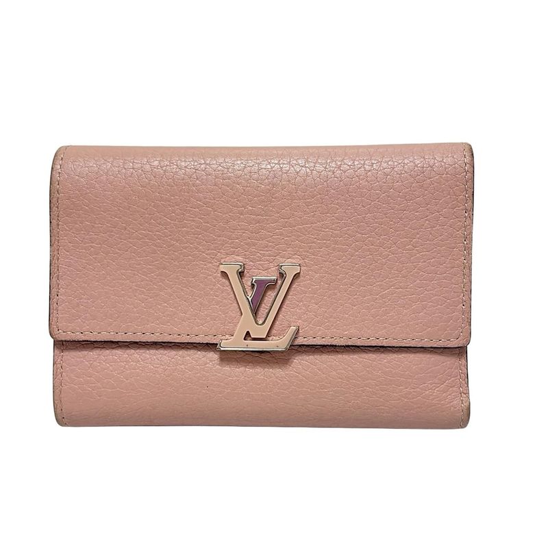 Louis Vuitton Capucines Portefeuille Capucines Compact M62156 Magnolia Initials