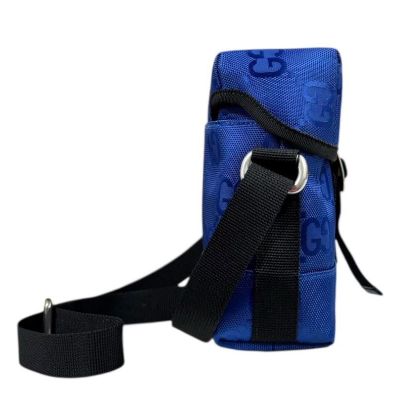 Gucci Obscure Grid Messenger Bag Shoulder Bag Nylon 643858 Blue Unisex Gucci