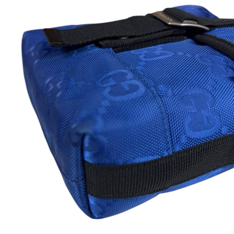 Gucci Obscure Grid Messenger Bag Shoulder Bag Nylon 643858 Blue Unisex Gucci