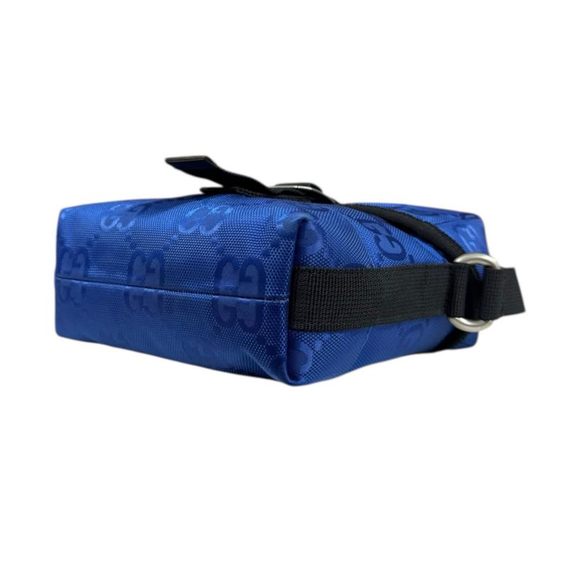 Gucci Obscure Grid Messenger Bag Shoulder Bag Nylon 643858 Blue Unisex Gucci