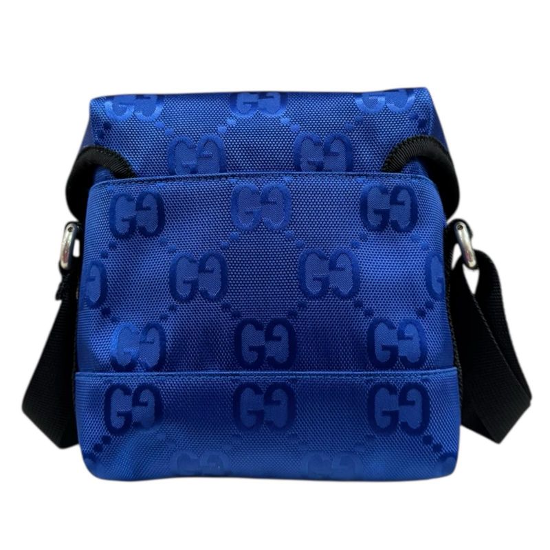 Gucci Obscure Grid Messenger Bag Shoulder Bag Nylon 643858 Blue Unisex Gucci