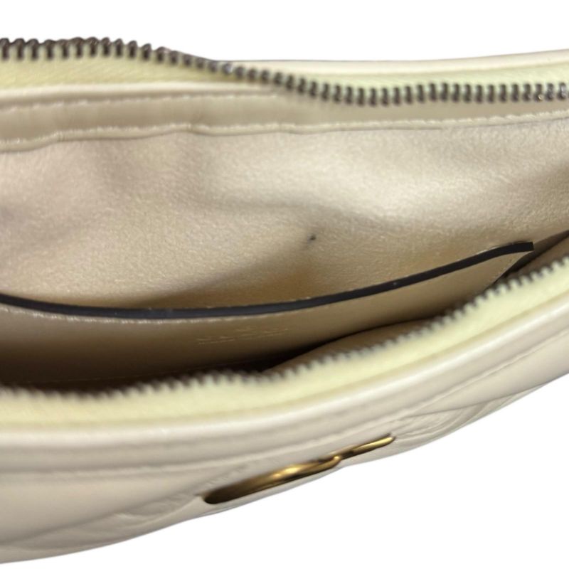 Gucci Small Shoulder Bag Ggmarmont Shoulder Bag Leather 777263 White Ladies