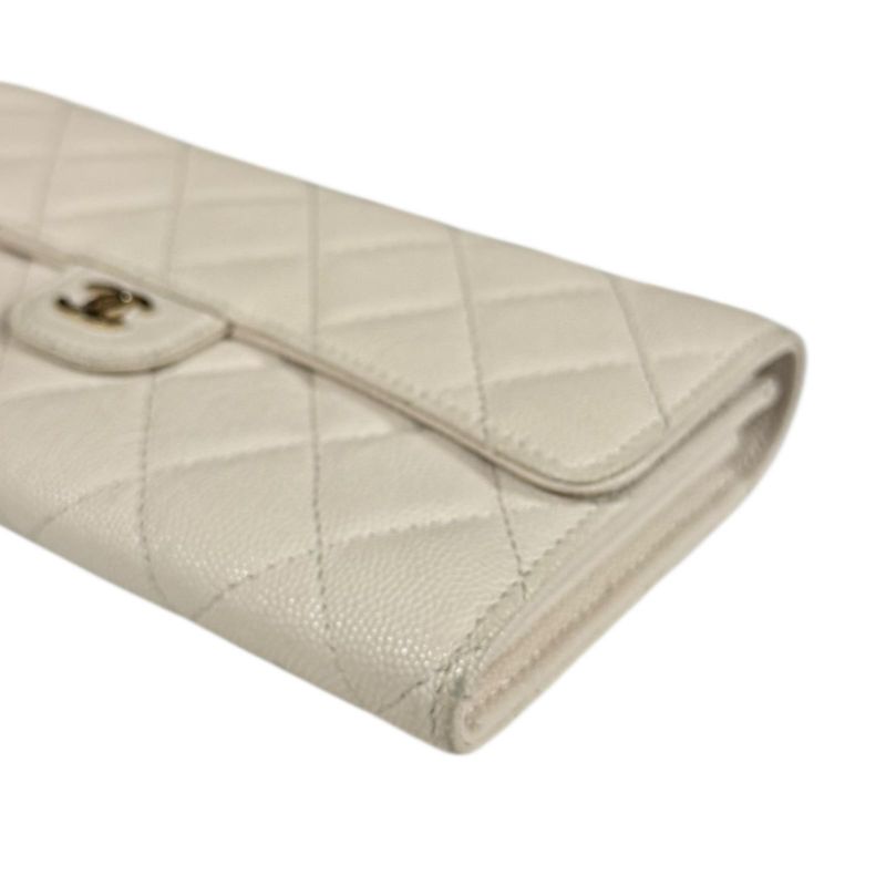 Chanel Classic Long Flap Wallet Matelasse Long Wallet Caviar Skin Ap0241 Ladies