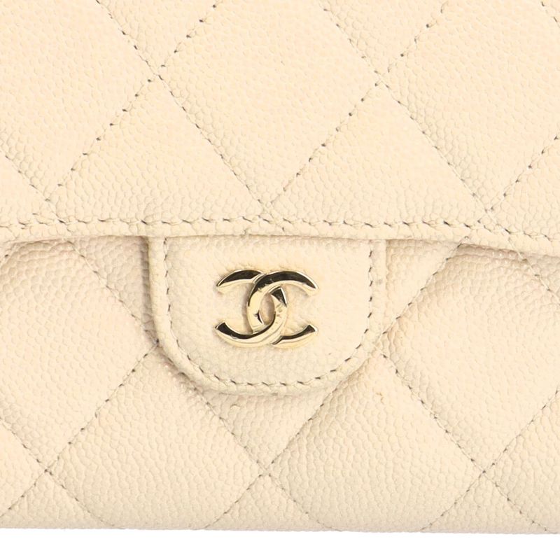 Chanel Classic Long Flap Wallet Matelasse Long Wallet Caviar Skin Ap0241 Ladies