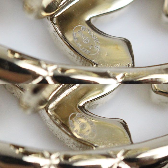 Chanel GP Rhinestone Heart Earrings Ladies Used Excellent Condition