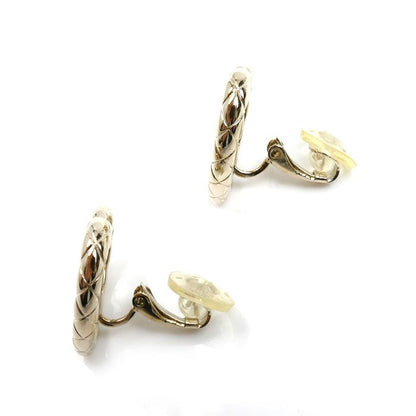 Chanel GP Rhinestone Heart Earrings Ladies Used Excellent Condition