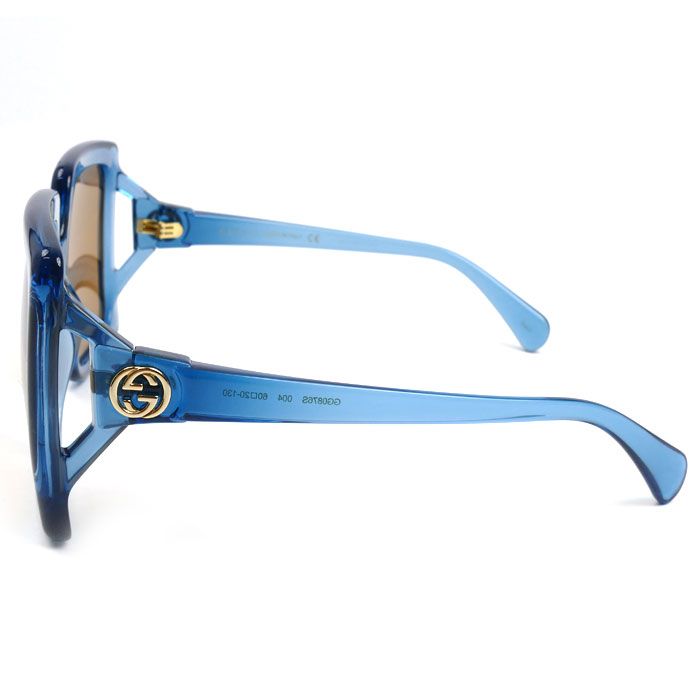 Gucci Sunglass Es Brown Blue Gg0876s 004 6020-130 Ladies Preowned