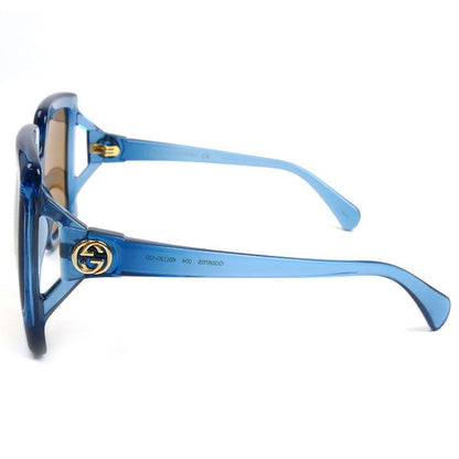 Gucci Sunglass Es Brown Blue Gg0876s 004 6020-130 Ladies Preowned