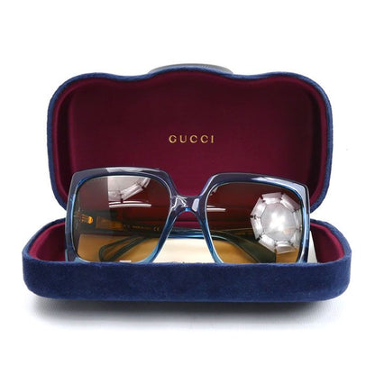 Gucci Sunglass Es Brown Blue Gg0876s 004 6020-130 Ladies Preowned
