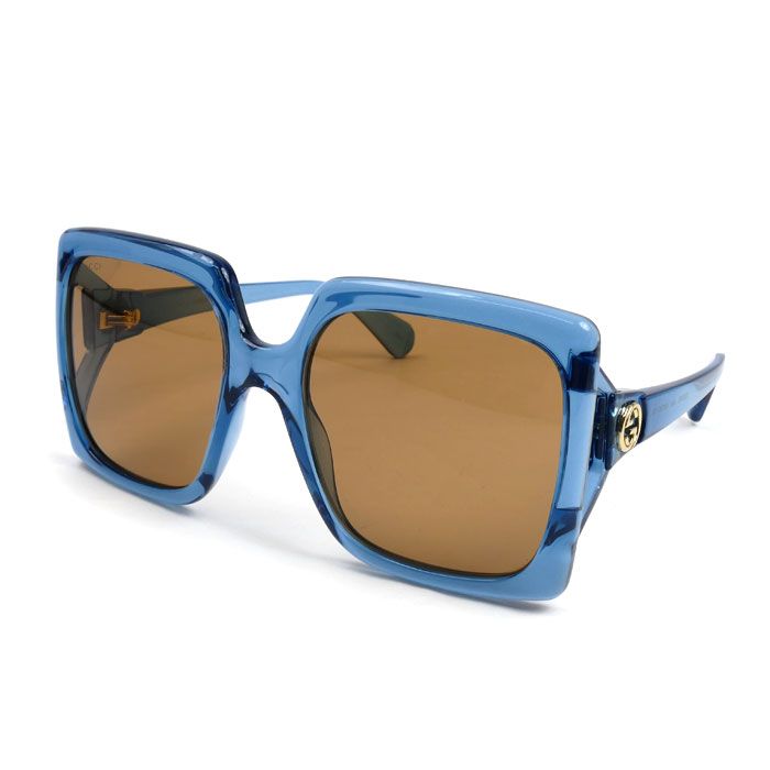Gucci Sunglass Es Brown Blue Gg0876s 004 6020-130 Ladies Preowned