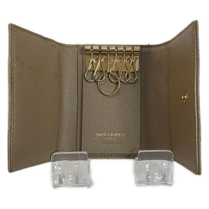 Saint Laurent Paris Key Case - 580656 Beige 6 Hooks Quilted Leather