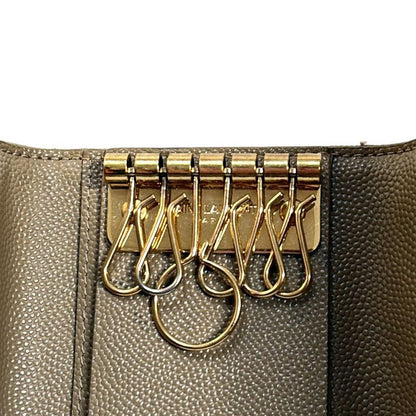 Saint Laurent Paris Key Case - 580656 Beige 6 Hooks Quilted Leather