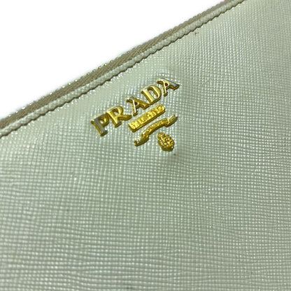 Prada Long Wallet - Ivory Round Zipper Leather