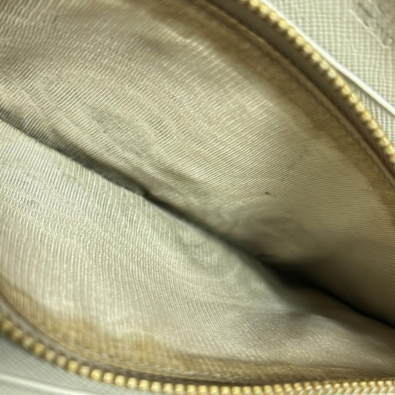 Prada Long Wallet - Ivory Round Zipper Leather