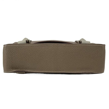 Hermes Shoulder Bag Steve Caporal 27 Taupe and Pearl Gray Silver Hardware
