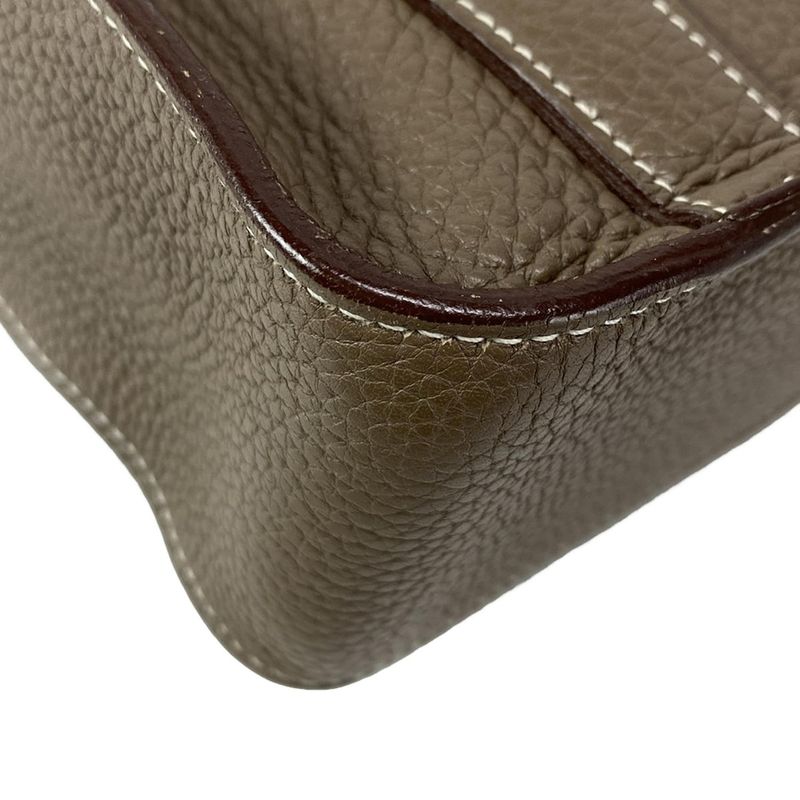 Hermes Shoulder Bag Steve Caporal 27 Taupe and Pearl Gray Silver Hardware