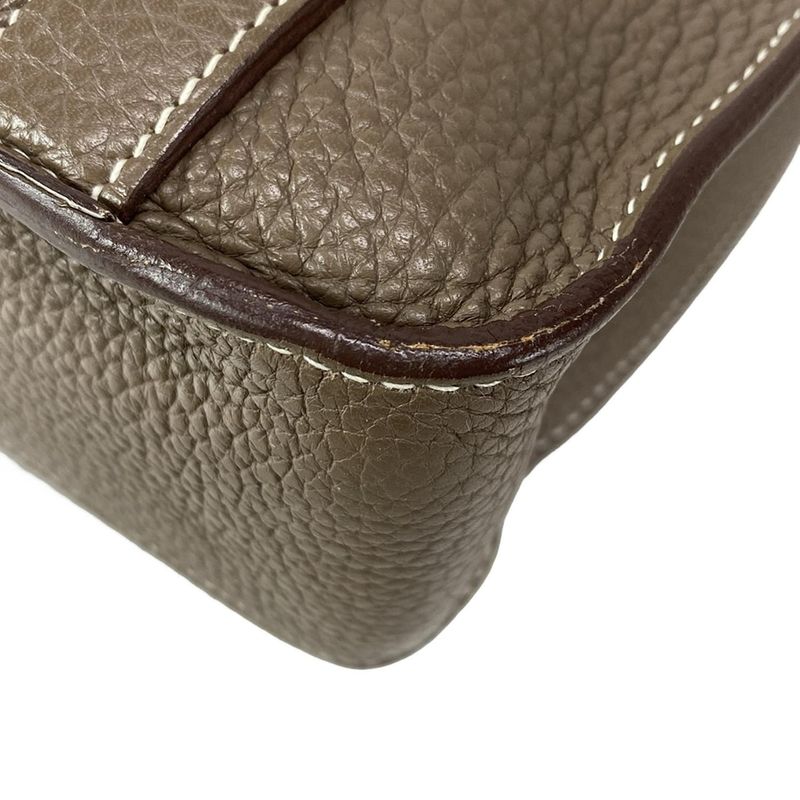 Hermes Shoulder Bag Steve Caporal 27 Taupe and Pearl Gray Silver Hardware