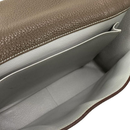 Hermes Shoulder Bag Steve Caporal 27 Taupe and Pearl Gray Silver Hardware