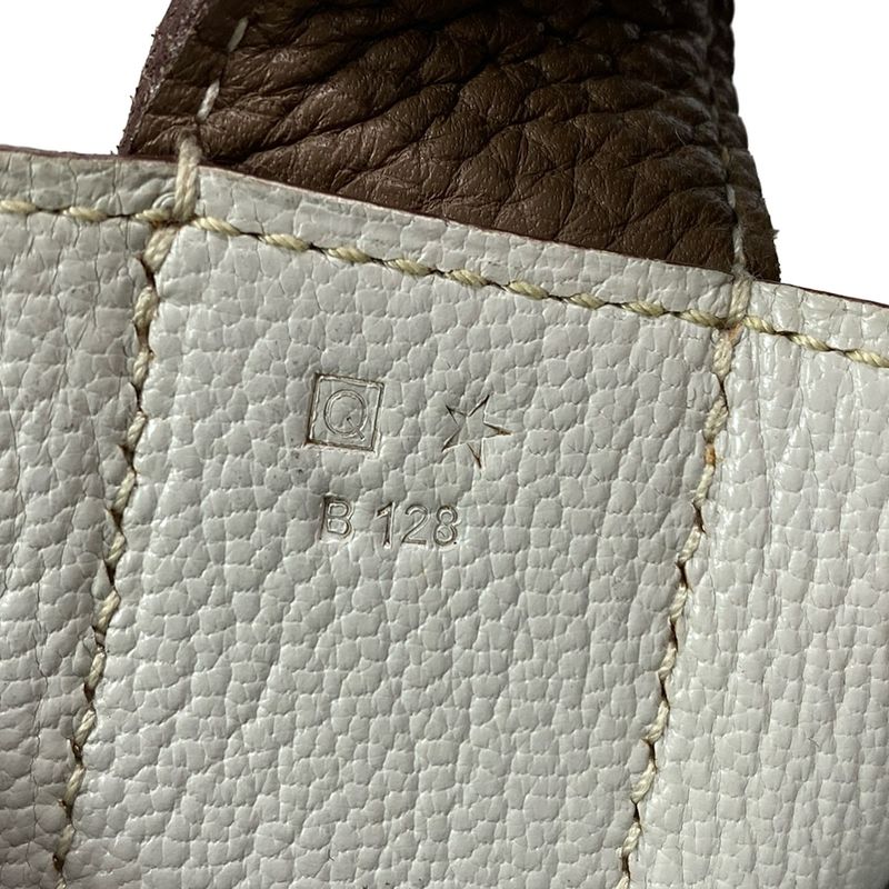 Hermes Shoulder Bag Steve Caporal 27 Taupe and Pearl Gray Silver Hardware