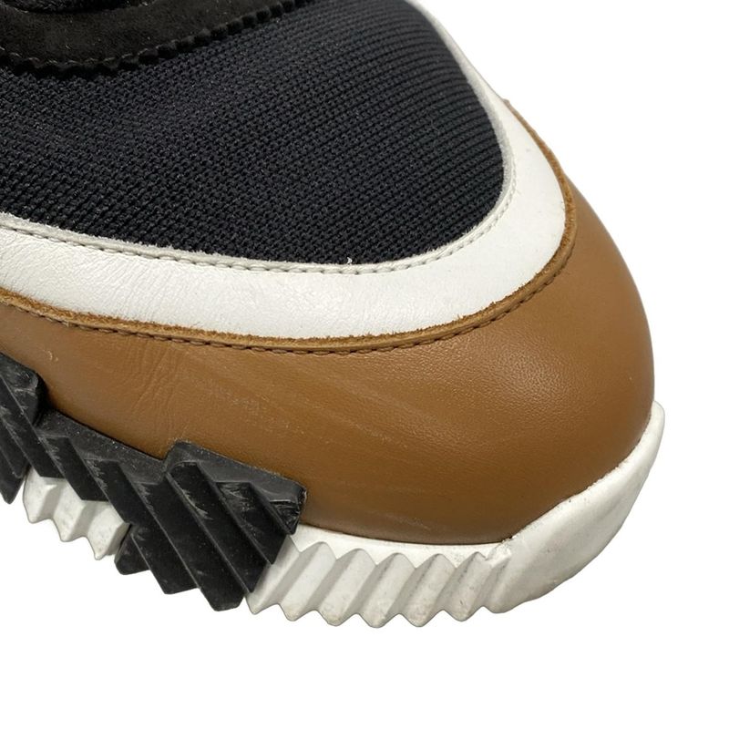 Hermes Sneakers 425 Women's Bouncing Black X White X Brown Leather