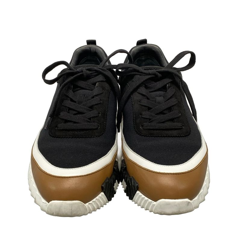 Hermes Sneakers 425 Women's Bouncing Black X White X Brown Leather