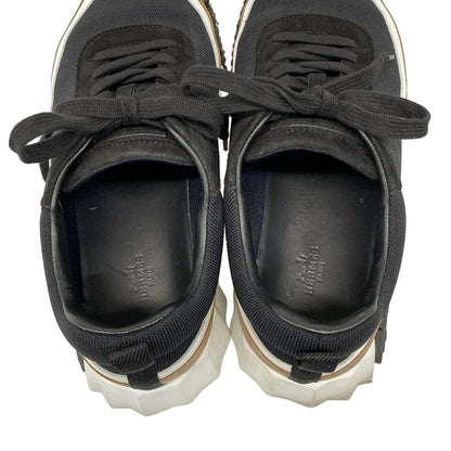 Hermes Sneakers 425 Women's Bouncing Black X White X Brown Leather