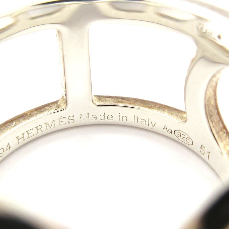 Hermes Ring 51 Ever Chaine D'ancre Silver