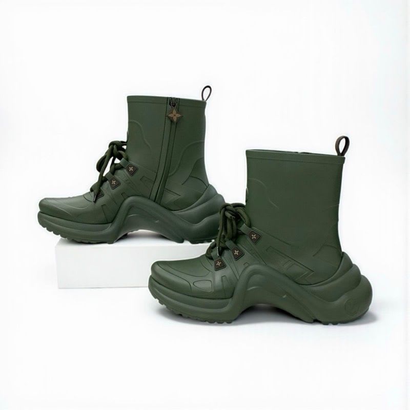 Louis Vuitton Arclight Line Monogram Boots Short Shoes Rubber Khaki