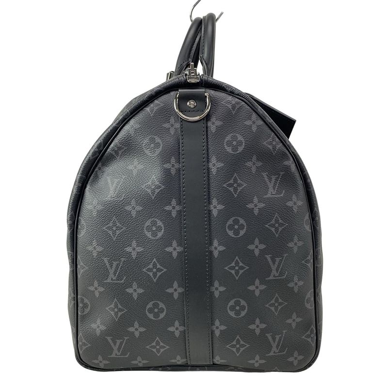 Louis Vuitton Boston Bag Monogram Eclipse in Canvas Keepall Bandouliere 55