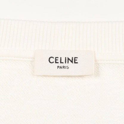 Celine Sweatshirt Triomphe 2y58a670q White Cotton Triomphe Print Sweatshirt