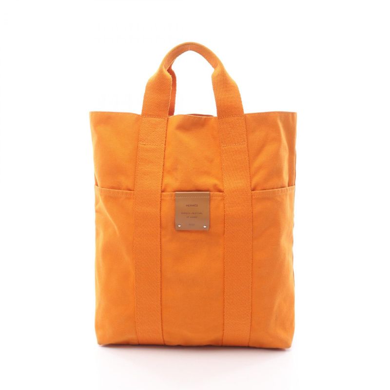 Hermes Tote Bag Fourre Tout Cabas Su Orange Canvas Fourre Tout Cabas Su Women